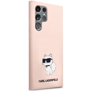 Karl Lagerfeld KLHCS23LSNCHBCP S23 Ultra S918 kietas dėklas rožinės spalvos Silicone Choupette - Image 4