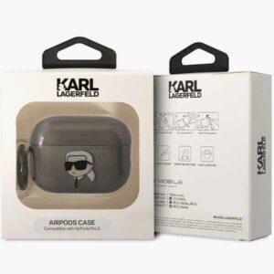 Karl Lagerfeld KKLAP2HNIKTCK Airpods Pro 2 (2022/2023) dėklas juodos spalvos Ikonik Karl Lagerfeld - Image 4