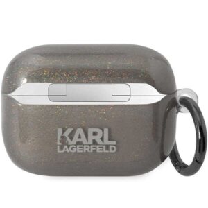 Karl Lagerfeld KLAP2HNKCTGK Airpods Pro 2 (2022/2023) dėklas juodos spalvos Glitter Karl&Choupette - Image 2
