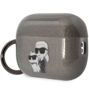 Karl Lagerfeld KLAP2HNKCTGK Airpods Pro 2 (2022/2023) dėklas juodos spalvos Glitter Karl&Choupette - Image 3
