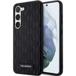 Karl Lagerfeld KLHCS23MSAKLHPK S23+ S916 kietas dėklas juodos spalvos Saffiano Mono Metal Logo - Image 1
