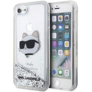 Karl Lagerfeld KLHCI8LNCHCS Apple iPhone 7/8/SE 2020 / SE 2022 silver kietas dėklas Glitter Choupette H - Image 1