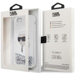Karl Lagerfeld KLHCI8LNKHCH Apple iPhone 7/8/SE 2020 / SE 2022 silver kietas dėklas Glitter Karl Head - Image 8
