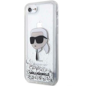Karl Lagerfeld KLHCI8LNKHCH Apple iPhone 7/8/SE 2020 / SE 2022 silver kietas dėklas Glitter Karl Head - Image 2