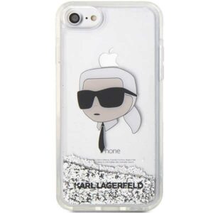 Karl Lagerfeld KLHCI8LNKHCH Apple iPhone 7/8/SE 2020 / SE 2022 silver kietas dėklas Glitter Karl Head - Image 3
