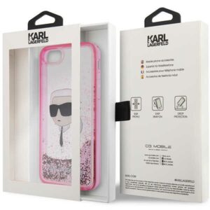 Karl Lagerfeld KLHCI8LNKHCP Apple iPhone 7/8/SE 2020 / SE 2022 rožinės spalvos kietas dėklas Glitter Karl Head - Image 8