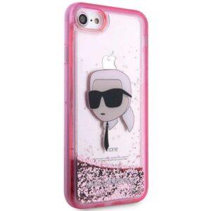Karl Lagerfeld KLHCI8LNKHCP Apple iPhone 7/8/SE 2020 / SE 2022 rožinės spalvos kietas dėklas Glitter Karl Head - Image 4