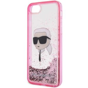 Karl Lagerfeld KLHCI8LNKHCP Apple iPhone 7/8/SE 2020 / SE 2022 rožinės spalvos kietas dėklas Glitter Karl Head - Image 6