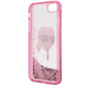 Karl Lagerfeld KLHCI8LNKHCP Apple iPhone 7/8/SE 2020 / SE 2022 rožinės spalvos kietas dėklas Glitter Karl Head - Image 7