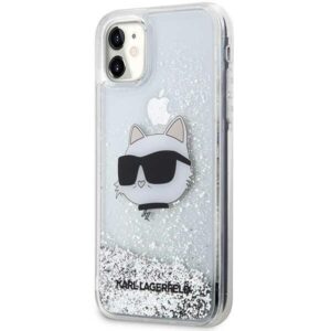 Karl Lagerfeld KLHCN61LNCHCS Apple iPhone 11/XR silver kietas dėklas Glitter Choupette Head - Image 2