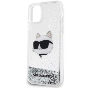 Karl Lagerfeld KLHCN61LNCHCS Apple iPhone 11/XR silver kietas dėklas Glitter Choupette Head - Image 3