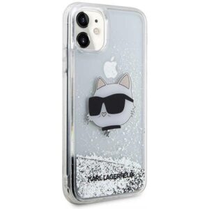 Karl Lagerfeld KLHCN61LNCHCS Apple iPhone 11/XR silver kietas dėklas Glitter Choupette Head - Image 6