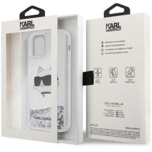 Karl Lagerfeld KLHCP12MLNCHCS Apple iPhone 12/12 Pro 6,1" silver kietas dėklas Glitter Choupette Head - Image 8