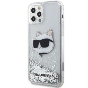 Karl Lagerfeld KLHCP12MLNCHCS Apple iPhone 12/12 Pro 6,1" silver kietas dėklas Glitter Choupette Head - Image 2