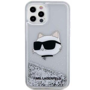 Karl Lagerfeld KLHCP12MLNCHCS Apple iPhone 12/12 Pro 6,1" silver kietas dėklas Glitter Choupette Head - Image 3