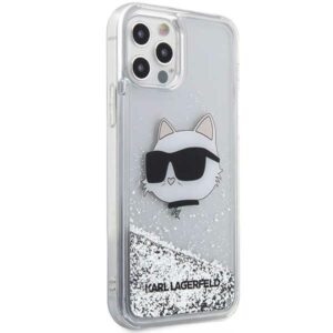 Karl Lagerfeld KLHCP12MLNCHCS Apple iPhone 12/12 Pro 6,1" silver kietas dėklas Glitter Choupette Head - Image 4