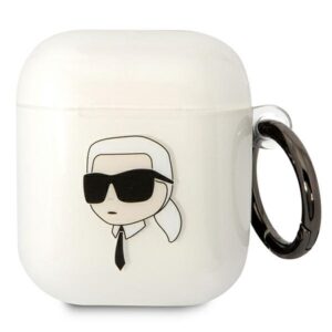 Karl Lagerfeld KLA2HNIKTCT AirPods 1/2 dėklas skaidrus Karl`s Head - Image 1