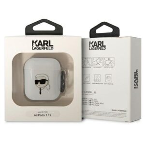 Karl Lagerfeld KLA2HNIKTCT AirPods 1/2 dėklas skaidrus Karl`s Head - Image 3
