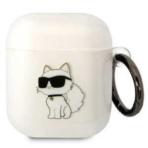 Karl Lagerfeld KLA2HNCHTCT Airpods 1/2 dėklas skaidrus Ikonik Choupette
