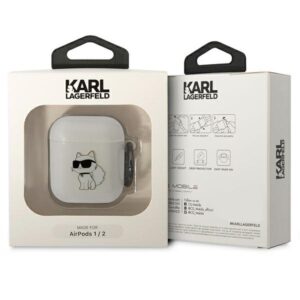 Karl Lagerfeld KLA2HNCHTCT Airpods 1/2 dėklas skaidrus Ikonik Choupette - Image 3