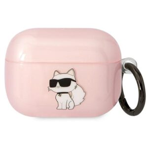 Karl Lagerfeld KLAPHNCHTCP Airpods Pro dėklas rožinės spalvos Ikonik Choupette - Image 1