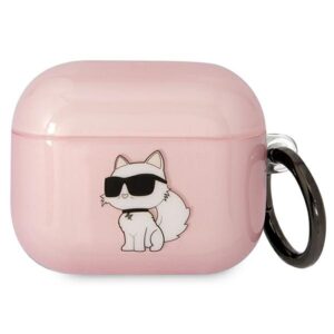 Karl Lagerfeld KLA3HNCHTCP Airpods 3 dėklas rožinės spalvos Ikonik Choupette