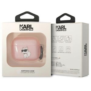 Karl Lagerfeld KLA3HNCHTCP Airpods 3 dėklas rožinės spalvos Ikonik Choupette - Image 3