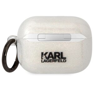 Karl Lagerfeld KLAPHNKCTGT Airpods Pro dėklas skaidrus Glitter Karl&Choupette - Image 2