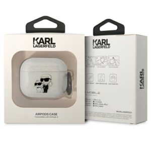 Karl Lagerfeld KLA3HNKCTGT Airpods 3 dėklas skaidrus Glitter Karl&Choupette - Image 3