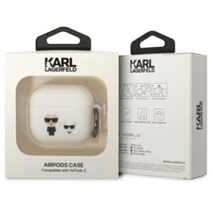 Karl Lagerfeld KLACA3SILKCW AirPods 3 dėklas baltos spalvos Silicone Karl & Choupette - Image 3