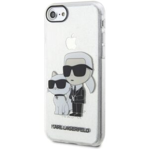 Karl Lagerfeld KLHCI8HNKCTGT Apple iPhone 7/8/SE 2020 / SE 2022 skaidrus kietas dėklas Gliter Karl&Choupette - Image 2