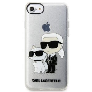 Karl Lagerfeld KLHCI8HNKCTGT Apple iPhone 7/8/SE 2020 / SE 2022 skaidrus kietas dėklas Gliter Karl&Choupette - Image 5