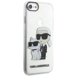 Karl Lagerfeld KLHCI8HNKCTGT Apple iPhone 7/8/SE 2020 / SE 2022 skaidrus kietas dėklas Gliter Karl&Choupette - Image 6