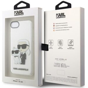 Karl Lagerfeld KLHCI8HNKCTGT Apple iPhone 7/8/SE 2020 / SE 2022 skaidrus kietas dėklas Gliter Karl&Choupette - Image 8