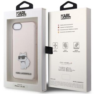 Karl Lagerfeld KLHCI8HNCHTCP Apple iPhone 7/8/SE 2020 / SE 2022 rožinės spalvos kietas dėklas Ikonik Choupette - Image 8