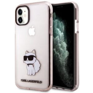 Karl Lagerfeld KLHCN61HNCHTCP Apple iPhone 11/ Xr 6,1" rožinės spalvos kietas dėklas Ikonik Choupette - Image 1