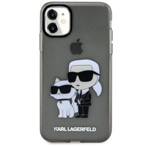 Karl Lagerfeld KLHCN61HNKCTGK Apple iPhone 11/ Xr 6,1" juodos spalvos kietas dėklas Gliter Karl&Choupette - Image 3