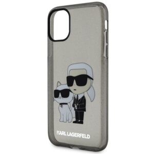 Karl Lagerfeld KLHCN61HNKCTGK Apple iPhone 11/ Xr 6,1" juodos spalvos kietas dėklas Gliter Karl&Choupette - Image 6