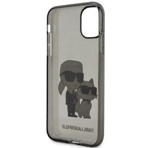 Karl Lagerfeld KLHCN61HNKCTGK Apple iPhone 11/ Xr 6,1" juodos spalvos kietas dėklas Gliter Karl&Choupette - Image 7