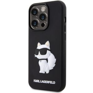 Karl Lagerfeld KLHCP14L3DRKHNK Apple iPhone 14 Pro 6.1" juodos spalvos kietas dėklas Rubber Choupette 3D - Image 2
