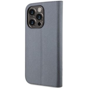 Karl Lagerfeld KLBKP14LSANKCPG Apple iPhone 14 Pro 6.1" bookdėklas silver Saffiano Karl & Choupette - Image 2