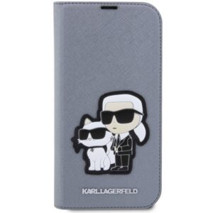 Karl Lagerfeld KLBKP14XSANKCPG Apple iPhone 14 Pro Max 6.7" bookdėklas silver Saffiano Karl & Choupet - Image 3