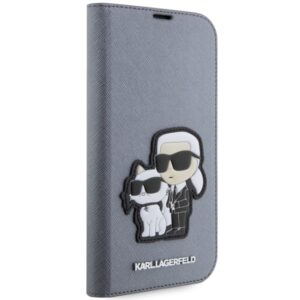 Karl Lagerfeld KLBKP14XSANKCPG Apple iPhone 14 Pro Max 6.7" bookdėklas silver Saffiano Karl & Choupet - Image 5