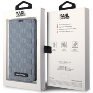 Karl Lagerfeld KLBKP14XSAKLHPG Apple iPhone 14 Pro Max 6.7" bookdėklas silver Saffiano Monogram - Image 7