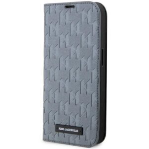 Karl Lagerfeld KLBKP14XSAKLHPG Apple iPhone 14 Pro Max 6.7" bookdėklas silver Saffiano Monogram - Image 1