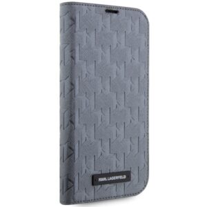 Karl Lagerfeld KLBKP14XSAKLHPG Apple iPhone 14 Pro Max 6.7" bookdėklas silver Saffiano Monogram - Image 5