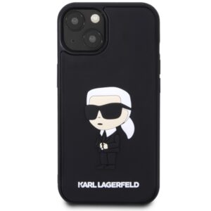 Karl Lagerfeld KLHCP14M3DRKINK Apple iPhone 14 Plus / 15 Plus 6.7" juodos spalvos kietas dėklas Rubber Ikonik 3D - Image 3
