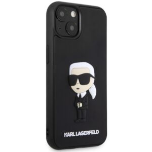 Karl Lagerfeld KLHCP14M3DRKINK Apple iPhone 14 Plus / 15 Plus 6.7" juodos spalvos kietas dėklas Rubber Ikonik 3D - Image 4