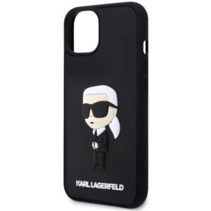Karl Lagerfeld KLHCP14M3DRKINK Apple iPhone 14 Plus / 15 Plus 6.7" juodos spalvos kietas dėklas Rubber Ikonik 3D - Image 6