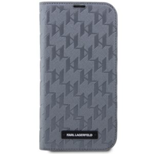 Karl Lagerfeld KLBKP14LSAKLHPG Apple iPhone 14Pro 6.1" bookdėklas silver Saffiano Monogram - Image 3